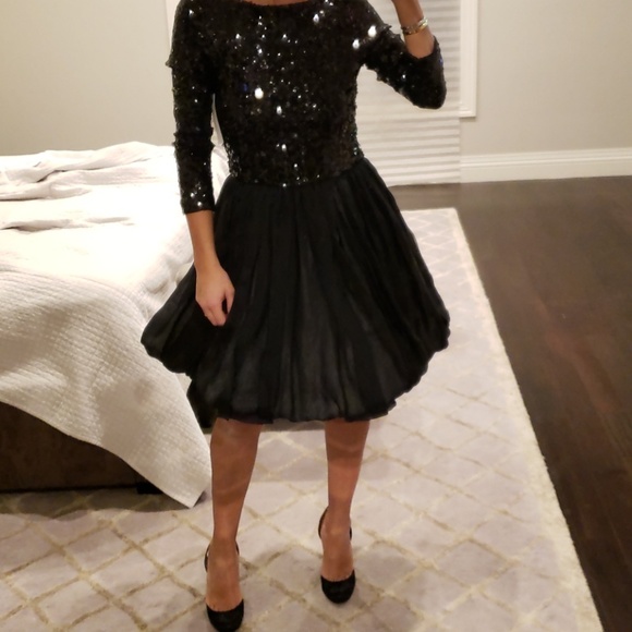 alice olivia black sequin dress